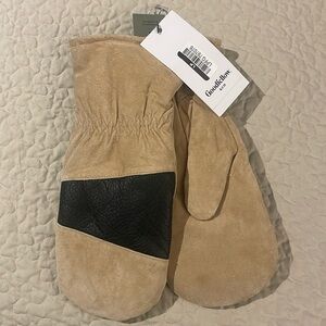 NWT Men's Mixed Leather Dress Pig Suede Mittens - Goodfellow & Co Tan L/XL